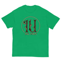 Ink Union Clothing Co. green t-shirt featuring the Ink Union ring logo in black and gold.