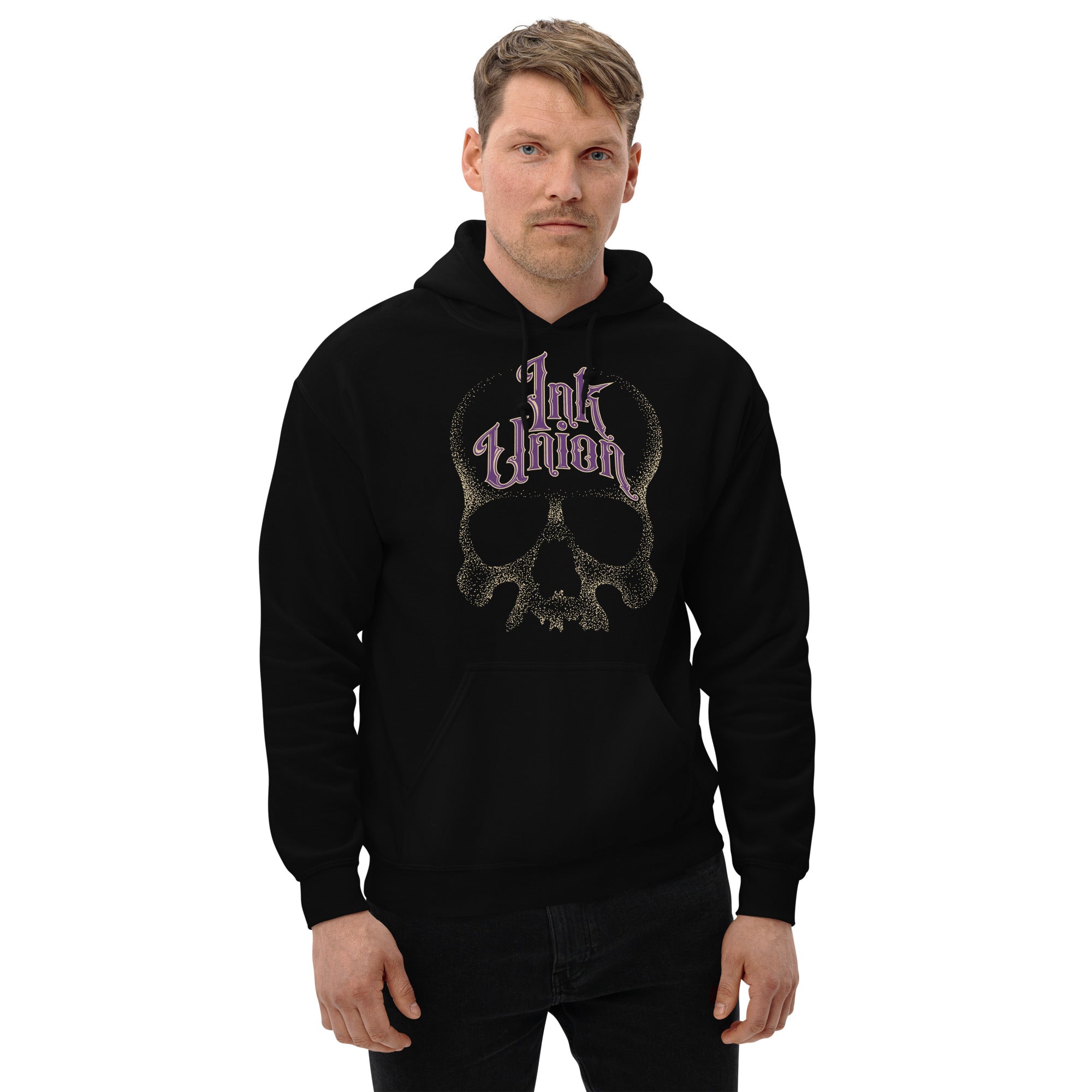 IU PURPLE SKULL Unisex Heavy Blend Hoodie Ink Union Tattoo Co