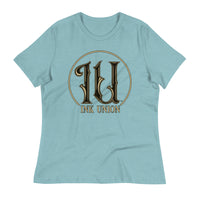 Ink Union Clothing Co. blue t-shirt featuring the Ink Union ring logo in black and gold.