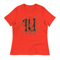 Ink Union Clothing Co. poppy red t-shirt featuring the Ink Union ring logo in black and gold.